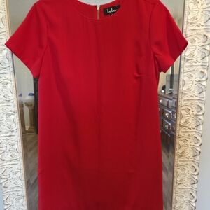 Lulu's Red Short Sleeve Shift Dress